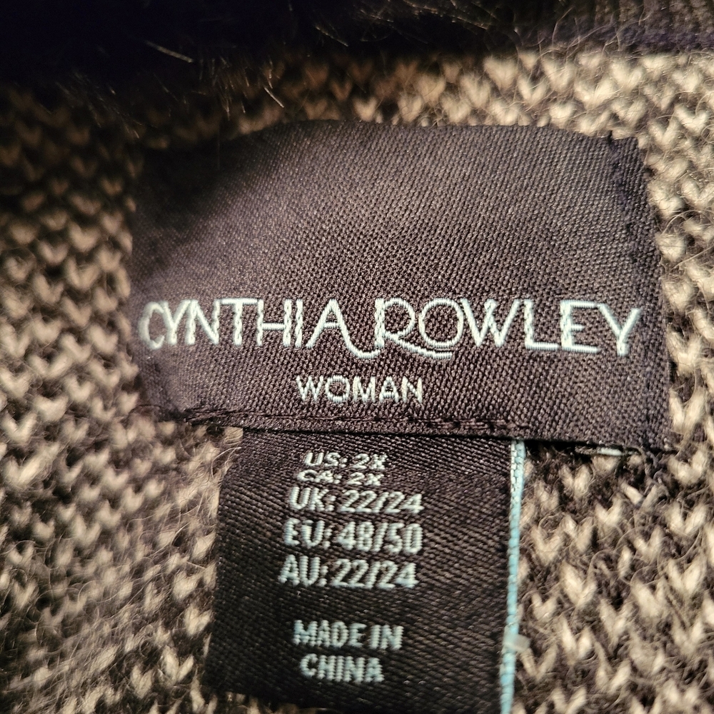 Cynthia Rowley Elegant Black and White Checkered Women's Coat Size 2X - Picture 8 of 9